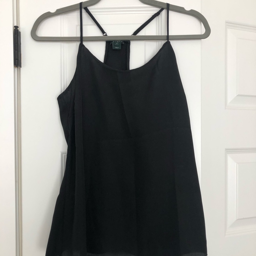 J. Crew black silky tank top